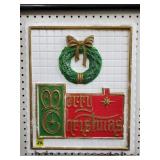 Vintage Syrofoam Merry Christmas Sign