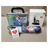 Lot of I Love Lucky Hallmark Ornament, Tin Lunch-