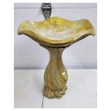 Painted Ceramic Bird Bath