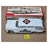 Tin Friction Ambulance Car w/ Original Box