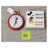 Vintage Bradley Red Mickey Mouse Pocket Watch
