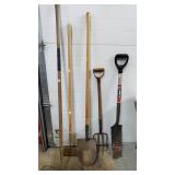 Lot of Shovels, Rakes, Pitchforks