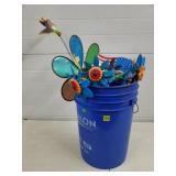 Bucket of Yard Spinners & USA Flags