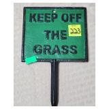Cast Iron Keep Off the Grass Sign