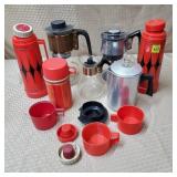 Lot of Vintage Thermoses, Coffee Servers & Carafes