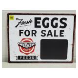 SCS Fresh Eggs for Sale Embossed Metal Sign