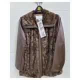 Dennis Basso Size M. Faux Fur Front Zip Up Jacket