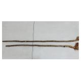 Lot of 2 Wood Carved Walking Canes