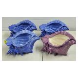 Lot of 4 Atlantic Mold Seashell Planters