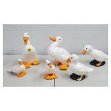Lot of 5 Ceramic Duck Statues