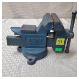 Vtg Sears 8 1/2" Blue Swivel Base Bench Vise