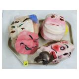 Lot of 1930s-50s Buckram Halloween Masks