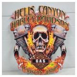Hello Canyon Harley Davidson Embossed Metal Sign