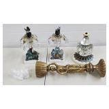 Pair of Brass Candlesticks w/ Crystal Prisms