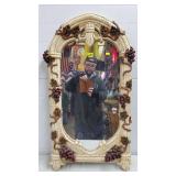 Vtg Arched Grapevine Mirror