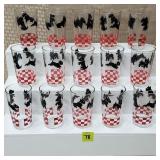 Lot of 15 Scottie Dog Sihouette Drinking Glasses