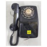 Vintage AECO Black Rotary Dial Wall Phone