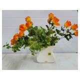 Royal Haeger MCM White Matte Vase w/ Orange