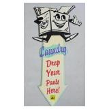 Laundry Embossed Metal Sign