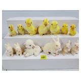 Lot of Vintage Flocked Easter Figurines