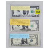 1976 Bicentennial $2 Note, 1957A $1 Silver Cert,