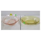 Vtg Federal Glass Madrid Yellow Depression Veggie