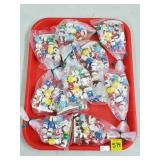 Vtg Painted Wood Peg Doll Cake Decorations