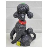 Vintage Black Poodle Ceramic Statue