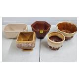 Grouping of (5) Royal Hanger Brown Planters