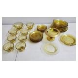 Lot of Yellow Depression Glass Dinnerware &