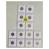 Lot of (14) Buffalo Nickels, 1918- 1936