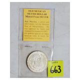 1958 Old Mexican Silver Dollar