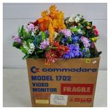 Large Box of Assorted Faux Flowers
