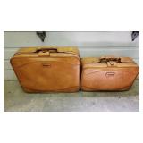2 Vtg Holiday Leather Luggage