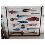 Glass Window w/ Retro Harley Davidson Stickers