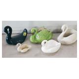 Lot of Assorted Swan Planters & Figures