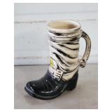 10"H McCoy USA Stoneware Boot Beerstein