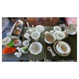 Large Lot of Assorted Vintage Milk Glass, Mixings