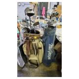 2 Golf Bags w/ Assorted Golf Clubs