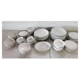 Gibson Green Stripped Restaurant Style Dishes