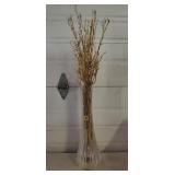 26" H Clear Iridescent Glass Swung Vase