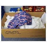 Big Box of Vintage Tableclothes, Doilies, Linens