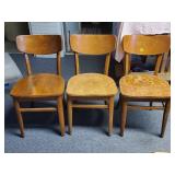 Lot of 3 Vintage MCM Wood Chairs