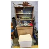 Vintage Metal MCM Hutch, Hamper, Contents Lot