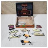Lot of Fishing Lures Decorations w/ Camacho Cigar
