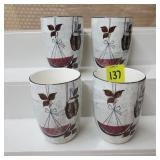 Lot of 4 Vtg Royal Sealy Jamaica Cup Tumblers