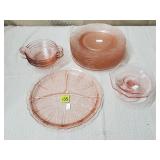 Mixed Pink Depression Glass Lot - Dogwood, Cherry