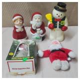 Lot of Vtg Xmas Decorations - Santa Figure