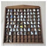 Display Case w/ Thimble Collection