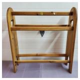 Rustic Country Pine Quilt Rack w/ Heart Cutouts